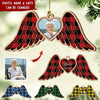 Personalized Memorial Christmas Heart With Angel Wings Wood Ornament DDL23NOV21NY1 Wood Custom Shape Ornament - 2 Sided Humancustom - Unique Personalized Gifts Pack 1