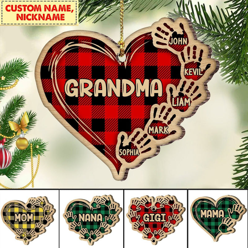 Cute Colorful Snowmy Grandma Mom Little Heart Kids Personalized Christ -  HumanCustom - Unique Personalized Gifts Made Just for You