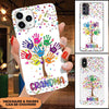 Personalized colorful grandma & kid hand phone case ntk02oct21va2 Silicone Phone Case Humancustom - Unique Personalized Gifts