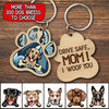 Personalized Gift For Dog Mom Dog Dad Drive Safe I Woof You Wood Keychain 2-sided DHL08DEC21TP1 Custom Wooden Keychain Humancustom - Unique Personalized Gifts 4.5x4.5 cm