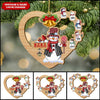 Personalized Nickname Nana With Snowman Kids Heart-shaped Ornament ntk03nov21TT1 Wood Custom Shape Ornament Humancustom - Unique Personalized Gifts
