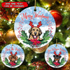 Personalized Dog Merry Woofmas Circle Ornament DHL06OCT21TP1 Circle Ceramic Ornament Humancustom - Unique Personalized Gifts