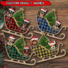 Personalized Dogs Christmas Sleigh Wood Custom Shape Ornament DHL22OCT21TP1 Wood Custom Shape Ornament Humancustom - Unique Personalized Gifts