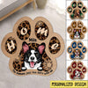 The Humans Just Live Here With Me Custom Dog Paw Shaped Doormat NLA05MAR22SH1 Shaped Luxurious Doormat Humancustom - Unique Personalized Gifts 40x40cm Shaped Luxurious Doormat