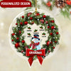 Customized Snowman Xmas Wreath Gift For Mom Nana Christmas Family gift Acrylic Ornament HLD20SEP22NY1 Acrylic Ornament Humancustom - Unique Personalized Gifts Pack 1