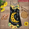 Sunflower Hummingbird Grandma with Grandkids You are my sunshine Personalized Summer Dress NLA22JUL22XT1 Summer Dress Humancustom - Unique Personalized Gifts S