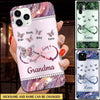 Personalized Happiness Is Being A Grandma Mom Infinity Butterfly Glass Phone case NVL07JUN22TT1 Glass Phone Case Humancustom - Unique Personalized Gifts Iphone iPhone 13