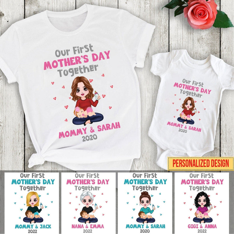 Discover Our First Mother's Day Together Personalized Baby Onesie