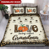 Fall Season Pumpkin Grandma With Leopard Pattern Love Heart, Gifts For Nana Personalized Bedding Set BSH02AUG22NY1 Bedding Set Humancustom - Unique Personalized Gifts US TWIN