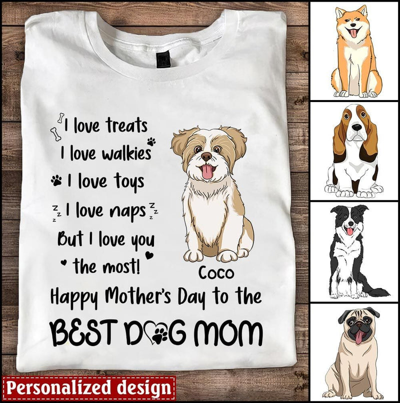 Best Dog Mom - Personalized Custom T-shirt - Dog Mom Mother's Day Gifts