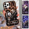 Dog Mom Fur Babies Leopard Pattern Custom Breeds & Names Leather Phone Case BSH05SEP22VA4 Silicone Phone Case Humancustom - Unique Personalized Gifts Iphone iPhone 13