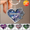 Sparkling Grandma- Mom Heart Handprint Kids, Multi Colors Personalized Acrylic Keychain NVL07JUN22CT1 Acrylic Keychain Humancustom - Unique Personalized Gifts 6.5x6.5 cm