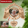 Memorial Upload Photo Heart Wings, In Loving Memory Of Personalized Wooden Ornament LPL22SEP22NY1 Wood Custom Shape Ornament Humancustom - Unique Personalized Gifts Pack 1