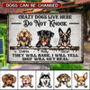 Customized Dog Breeds Crazy Dogs Live Here Funny Dog Mom Dog Dad Puppy Pet Paws Lover Metal Sign HLD14JUL22TP1 Metal Sign Humancustom - Unique Personalized Gifts 17.5" x 12.5"