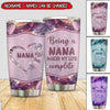Grandma- Mom Heart With Sweet Kids, Being A NANA Makes My Life Complete, Multi Colors Personalized Glitter Tumbler LPL04JUN22TP1 Glitter Tumbler Humancustom - Unique Personalized Gifts 20 Oz