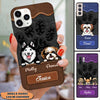 Dog Mom Puppy Pet Dogs Lover Texture Leather Paw Personalized Phone Case BSH22SEP22VA1 Silicone Phone Case Humancustom - Unique Personalized Gifts Iphone iPhone 14