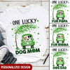 St. Patrick's Day, One Lucky Dog Mom- Dog Dad Personalized T-shirt LPL24JAN22NY1 White T-shirt Humancustom - Unique Personalized Gifts 2XL White
