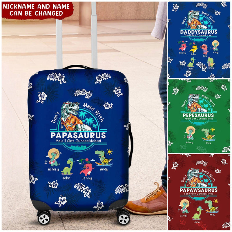Discover Grandpa, Papa, Daddysaurus Love Kids Custom Color Luggage Cover