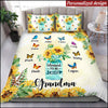 Personalized Blessed To Be Called Grandma Sweety Sunflower Butterfly Kids Bedding Set BSH28JUL22XT2 Bedding Set Humancustom - Unique Personalized Gifts US TWIN