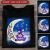 Violet Gnome Grandma- Mom Loves Butterfly Kids To The Moon And Back Personalized T-shirt LPL02MAR22TP1 Black T-shirt Humancustom - Unique Personalized Gifts S Navy