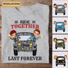 Ride Together Last Forever Couple Husband Wife On Car With Beer Personalized Gift For Couple Unisex T-shirt DHL05JAN22VA2 White T-shirt Humancustom - Unique Personalized Gifts 2XL White