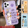 Personalized Peeking Cute Cats Door Life Is Better With Cats Phone Case BSH24AUG22NY2 Silicone Phone Case Humancustom - Unique Personalized Gifts Iphone iPhone 13