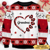 Grandma Mom Heart Kids Custom Names Caro Pattern Personalized Sweater NTN18OCT22TT2 Custom 3D Knitted Sweater Humancustom - Unique Personalized Gifts S Knitted Sweater