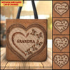 Personalized Grandma Nana Mom Butterfly Heart Leath Pattern Tote Bag NVL13JAN22TT2 Tote Bag Humancustom - Unique Personalized Gifts Size S (33x33cm)