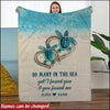 So Many In The Sea Yet I Found You & You Found Me Turtle Couple Valentine's Day Gift Custom Blanket ddl04jan22sh1 XT Fleece and Sherpa Blanket Humancustom - Unique Personalized Gifts MEDIUM SOFT FLEECE STADIUM BLANKET - 50 X 60