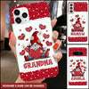 Red Gnome Heart Grandma With Grandkids Personalized Grandma Phone Case BSH05OCT22NY1 Silicone Phone Case Humancustom - Unique Personalized Gifts Iphone iPhone 14