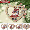 Personalized Grandma Mimi Snowman Heart Christmas Ornament NVL13OCT22VA4 Wood Custom Shape Ornament Humancustom - Unique Personalized Gifts Pack 1