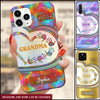 Grandma Mom Heart Hand Prints Kids Personalized Glass Phone case NVL13JUN22TT2 Glass Phone Case Humancustom - Unique Personalized Gifts Iphone iPhone 13