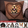 Custom Dogs Heart Imitation Leather Printing Personalized Pillow For Dog Lovers NLA12JAN22XT2 Pillow Humancustom - Unique Personalized Gifts 12x12in
