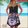 Nana Sunflower Hearts With Grandkids Name Personalized Summer Dress NLA20JUL22XT6 Summer Dress Humancustom - Unique Personalized Gifts S