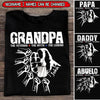 Grandpa Dad The Veteran The Myth The Legend Personalized Hands Grandkids Shirt NVL20APR22TP4 Black T-shirt and Hoodie Humancustom - Unique Personalized Gifts Classic Tee Black S