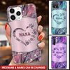Grandma- Mom Heart Handprint Kids, Multi Colors Personalized Glass Phone Case LPL04JUN22TP2 Glass Phone Case Humancustom - Unique Personalized Gifts Iphone iPhone 13