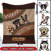 Personalized Dogs Breeds & Name Leather Pattern Blanket Gift For Dog Lovers Ntk01mar22tp1 TP Fleece Blanket Humancustom - Unique Personalized Gifts Medium (50x60in)