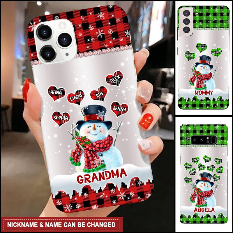 Cute Christmas Snowmy Grandma Mom Hugging Sweet Heart Kids Personalize -  HumanCustom - Unique Personalized Gifts Made Just for You