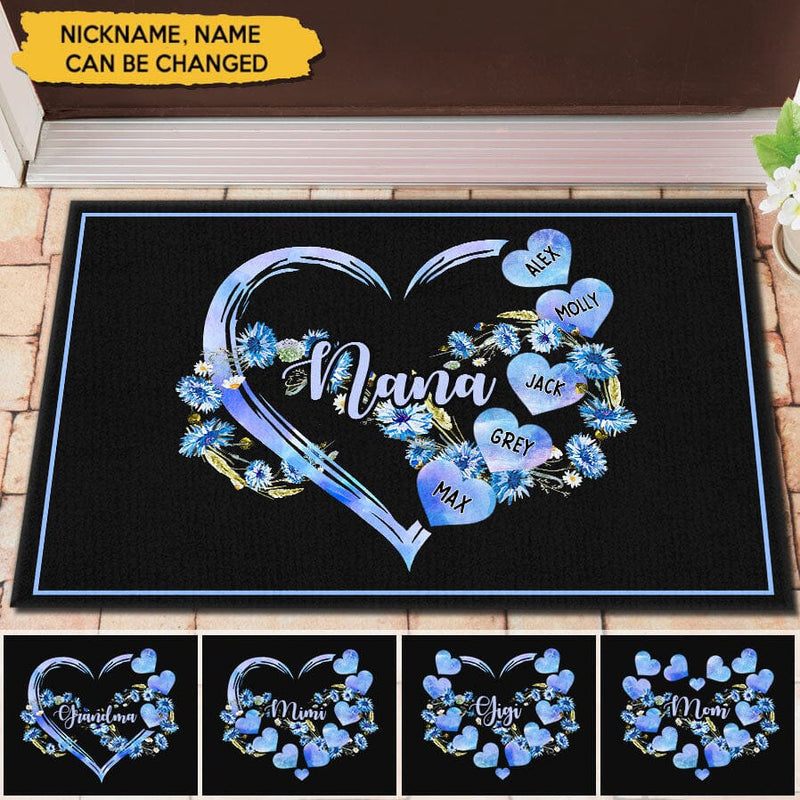 Personalized Nana Mom Heart Infinite Love Mother's Day Familia Gift Doormat
