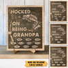 Hooked On Being Grandpa Love Fishing Personalized Wood Plaque KNV25MAY22CA1 Wood Plaque Humancustom - Unique Personalized Gifts 12in x 9in