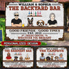 Personalized The Backyard Bar Good Friends Good Times And Dog Couple Husband Wife Metal Sign NVL08APR22TP1 Metal Sign Humancustom - Unique Personalized Gifts 17.5" x 12.5"