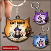 Cat Mom With Halloween Cute Cats Personalized Acrylic Keychain BSH18AUG22VA1 Acrylic Keychain Humancustom - Unique Personalized Gifts 6.5x6.5 cm