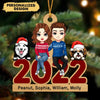 Personalized Christmas You, Me & The Dogs Sitting 2022 Ornament NTN18OCT22TT1 Wood Custom Shape Ornament Humancustom - Unique Personalized Gifts Pack 1