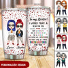 I Would Fight A Bear For You Heart Pattern Custom Gift For Bestie Best Friend Tumbler DHL14JAN22NY1 Glitter Tumbler Humancustom - Unique Personalized Gifts 20 Oz