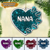 Sparkling Snow Grandma - Mom With Sweet Heart Kids, Colors Personalized Ornament BSH12SEP22VA2 Aluminium Ornament Humancustom - Unique Personalized Gifts Pack 1