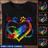 You Left Paw Prints In My Heart Forever Heart Feather Colorful Pattern Memorial Gift For Dog Mom Dog Dad T-shirt DHL15APR22DD1 Black T-shirt Humancustom - Unique Personalized Gifts S Navy