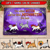 Halloween Walking Fluffy Cats, The Wicked Witch And Meownsters Live Here Personalized Doormat LPL20AUG22TP1 Doormat Humancustom - Unique Personalized Gifts Small (40 X 50 CM)