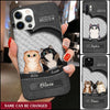 Personalized Cat Mom Puppy Pet Cats Lover Texture Leather Phone case NVL01MAR22TT2 Silicone Phone Case Humancustom - Unique Personalized Gifts Iphone iPhone SE 2020