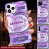 Personalized Grandma Mom Heart Hand Grandkids Glass Phone case NVL09JUN22TT3 Glass Phone Case Humancustom - Unique Personalized Gifts Iphone iPhone 13
