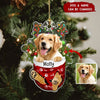 Dog In Snow Pocket Christmas Ornament Personalized Photo NVL30SEP22VA1 Acrylic Ornament Humancustom - Unique Personalized Gifts Pack 1
